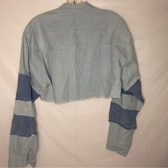 Fashion Nova Denim Patchwork Jacket Size S - Picture 6 of 7